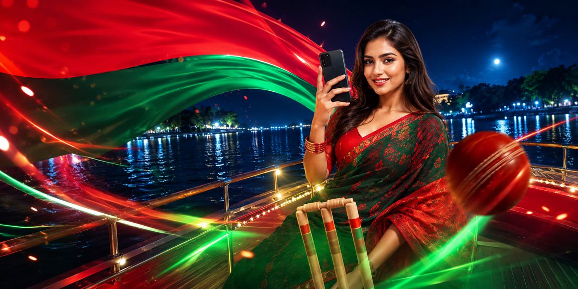 কুমিল্লায় লাল-সবুজ পরিবেশে মোবাইলে ক্রিকেট বেটিং উপভোগ করছেন একজন ব্যবহারকারী